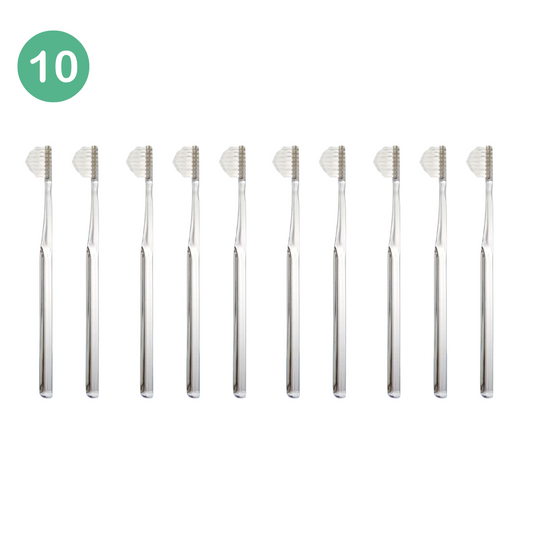 奇跡の歯ブラシ クリア10本セット【正規品】│特許取得ピラミッド形状・ダブル植毛で歯間汚れをごっそり除去│日本製